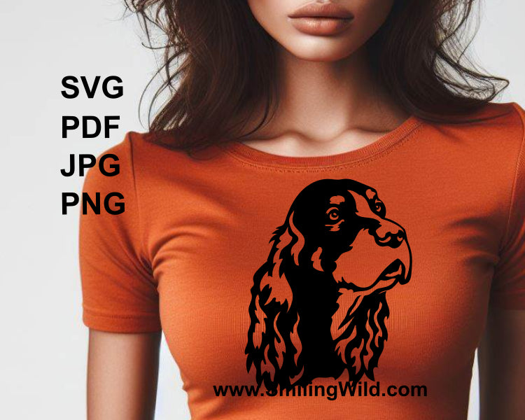   a t shirt application decal of a hunting dog - gordon setter