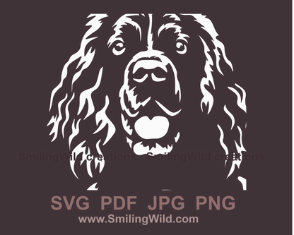 hunting dog face in a white vector art style