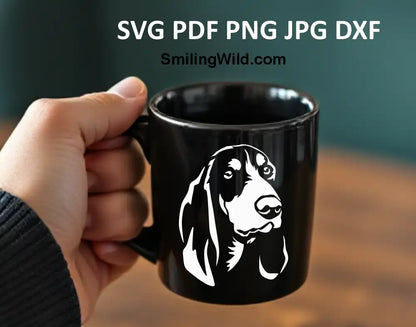 Hunting Dog Vector Portrait PNG - Swiss Lucerne Hound Clipart for Laser Cutting