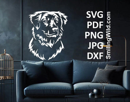 Nova Scotia Duck Tolling Retriever white digital file in SVG, PNG, and DXF formats for dark material engraving