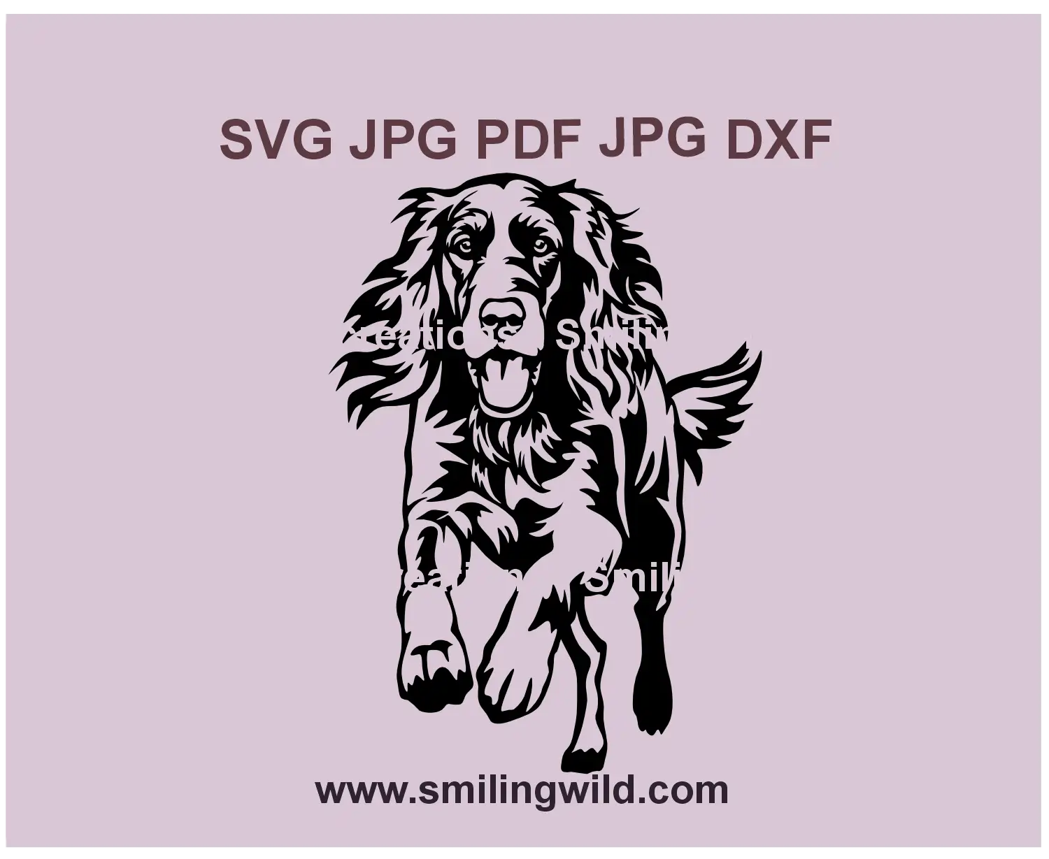 Hunting Irish Setter SVG & PNG, DXF vector clipart – black running dog illustration for Cricut and laser cutting projects