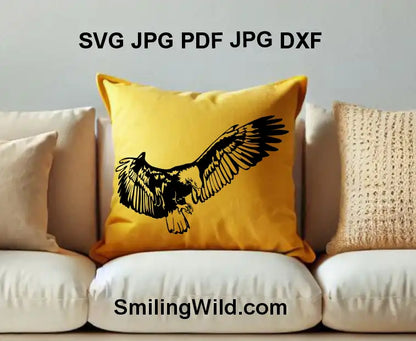 hunting eagle PNG file for engraving, signs, and wall art