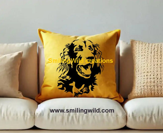 Realistic Irish Setter SVG and PNG vector graphic in black, showcasing the graceful pointing breed for crafting and laser cutting.