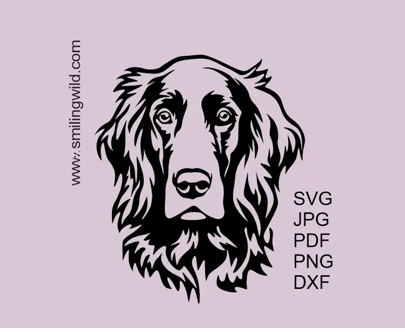Irish Setter dog SVG PNG DXF face black clipart vector file for Cricut crafts and laser cutting design