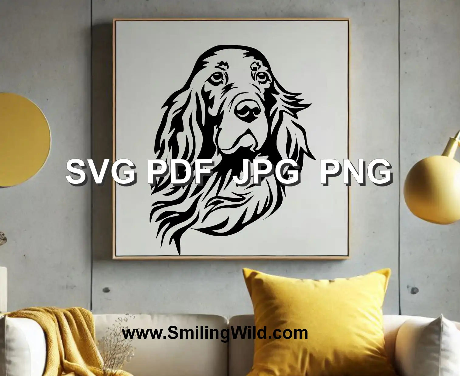 Elegant Irish Setter PNG digital file for custom dog decor, Glowforge projects, and personalized gifts