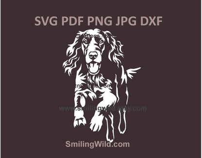 Irish Setter running hunting dog vector clipart for digital download, perfect for Cricut and laser cutting projects