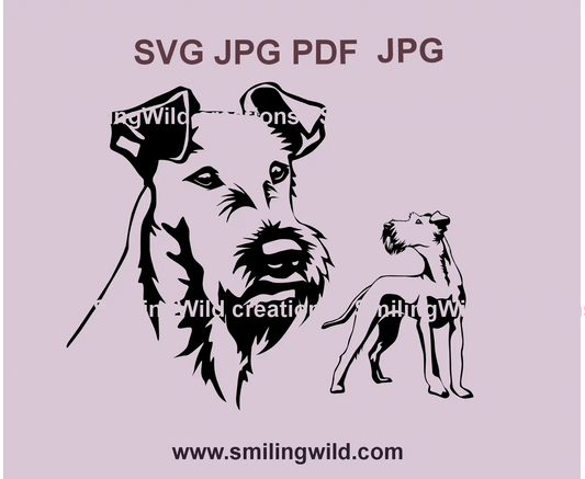 Realistic Irish Terrier SVG hunting dog clipart for Cricut and laser cutting projects