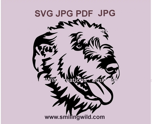 Realistic Irish Wolfhound SVG hunting dog clipart for Cricut and laser cutting projects