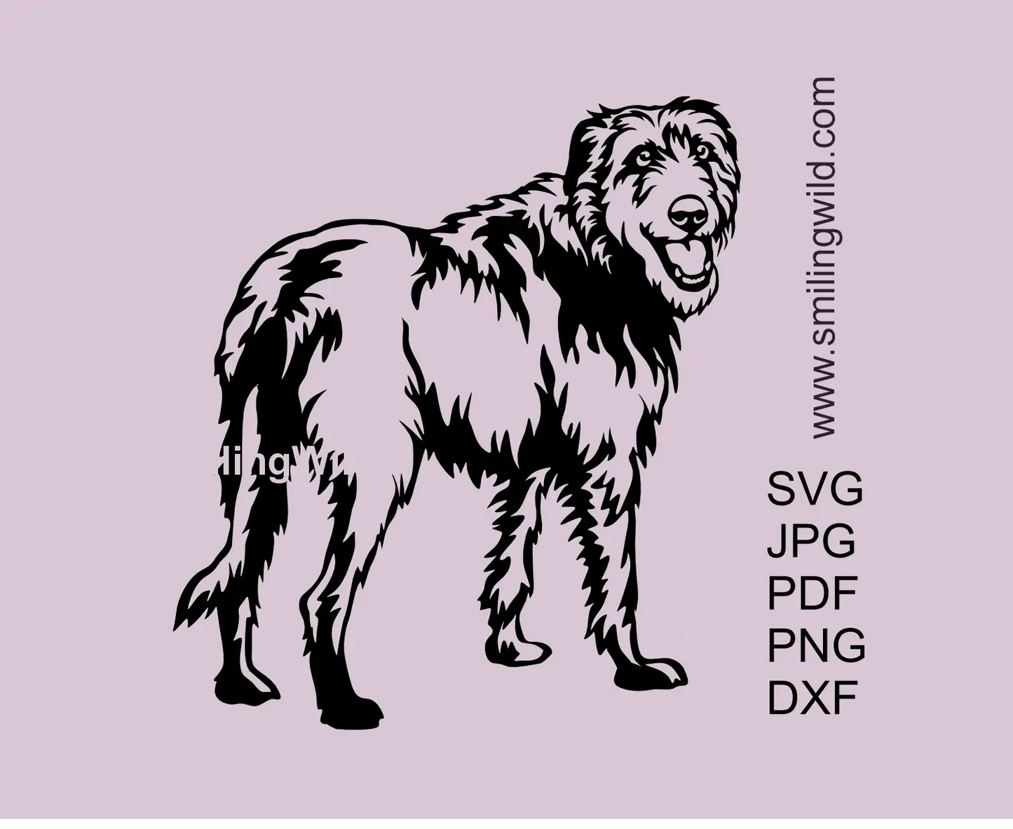 Irish Wolfhound full-body SVG PNG clipart design vector image preview