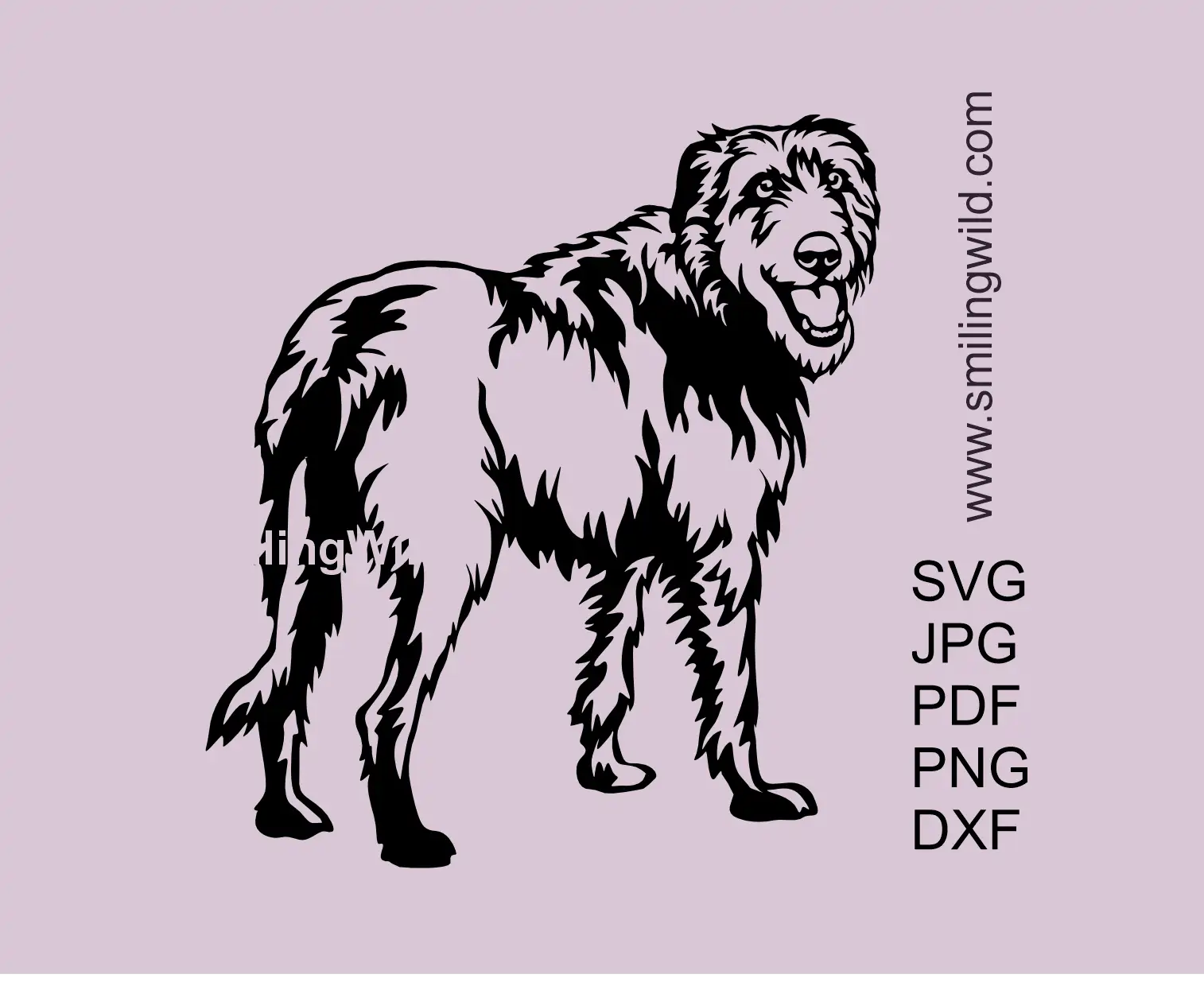 Irish Wolfhound full-body SVG PNG clipart design vector image preview