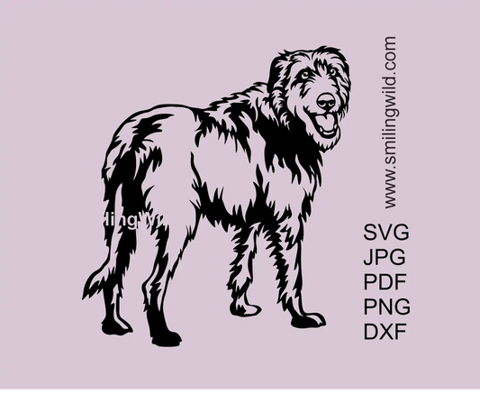 Irish Wolfhound full-body SVG PNG clipart design vector image preview