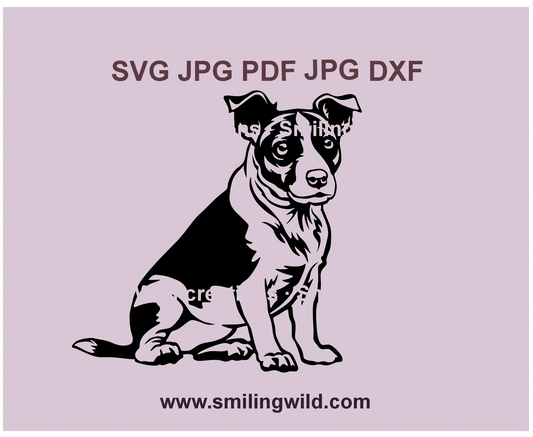 Realistic Jack Russell Terrier SVG cut file for Cricut and laser engraving, perfect for crafting and DIY projects