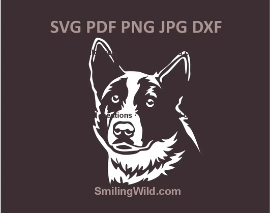 White Karelian Bear Dog SVG portrait for pet decor