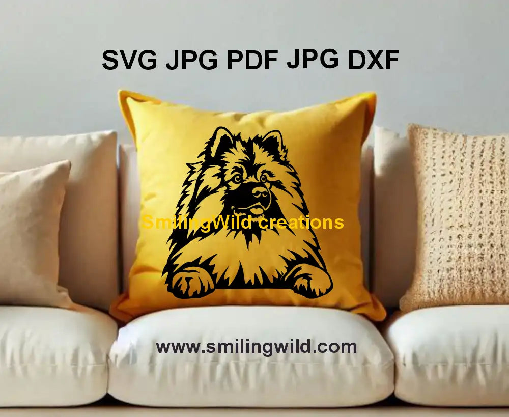 Keeshond portrait DXF file – High-quality laser cut template for Glowforge & CNC machines