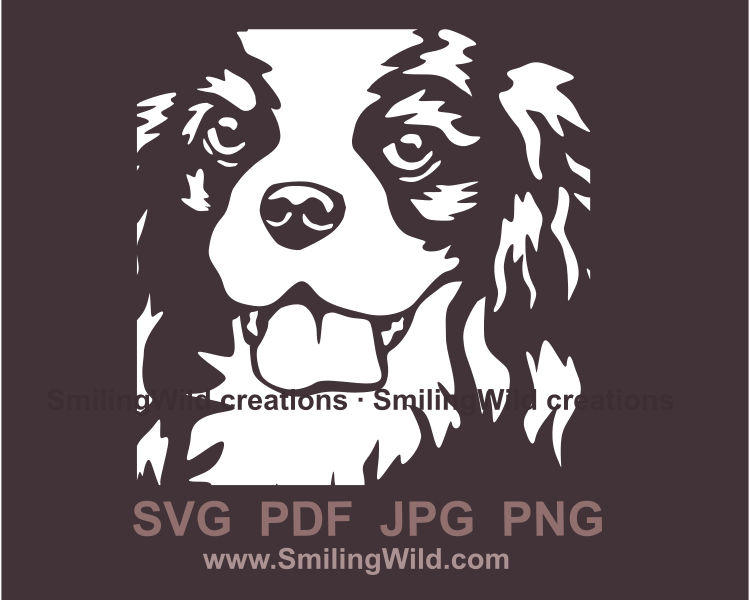 king charles spaniel vector face in white color