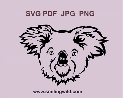 A head svg graphic illustration of koala bear 