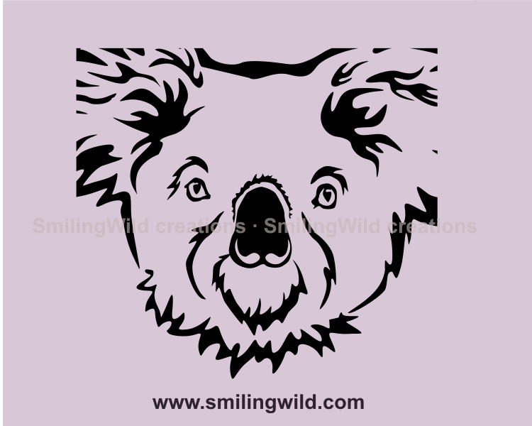 smiling Koala clipart face design
