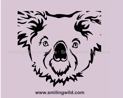 smiling Koala clipart face design
