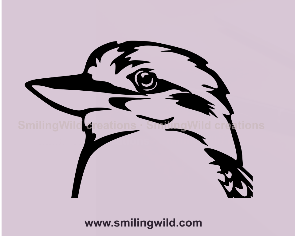 kookaburra face svg drawing in digital style