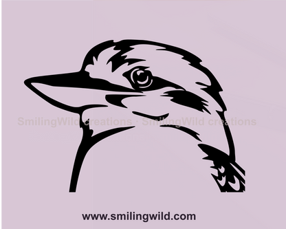 kookaburra face svg drawing in digital style