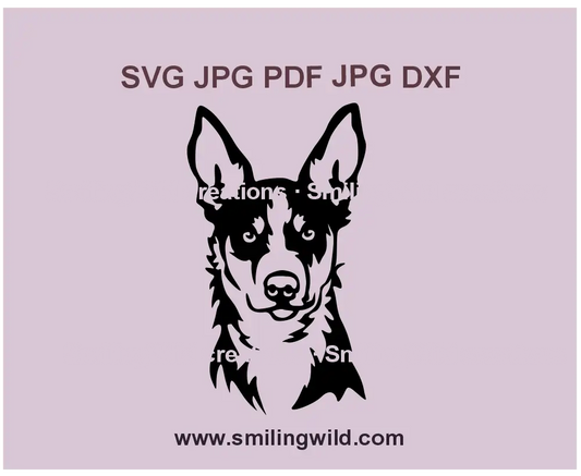 Koolie herding dog breed svg, png, dxf clipart vector for laser cutting and engraving projects.