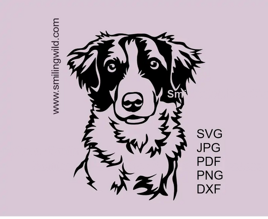 Kromfohrländer frontal face in SVG PNG DXF Vector Graphic Clipart for crafting. German dog cutting file optimized for Cricut, Silhouette and other craft devices  - laser, engraving.