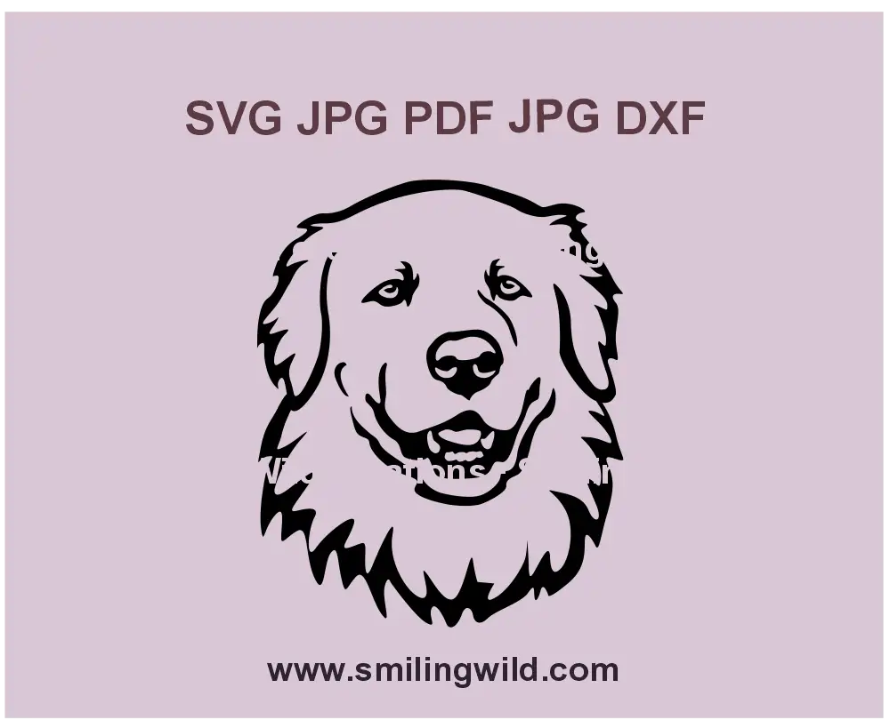 Kuvasz herding dog portrait SVG, png, dxf - laser cut file for crafting and engraving projects