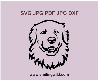 Kuvasz herding dog portrait SVG, png, dxf - laser cut file for crafting and engraving projects