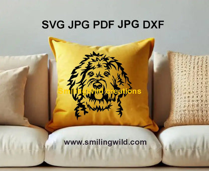 Labradoodle dog vector graphic DXF - ideal for laser engraving and vinyl cutting projects