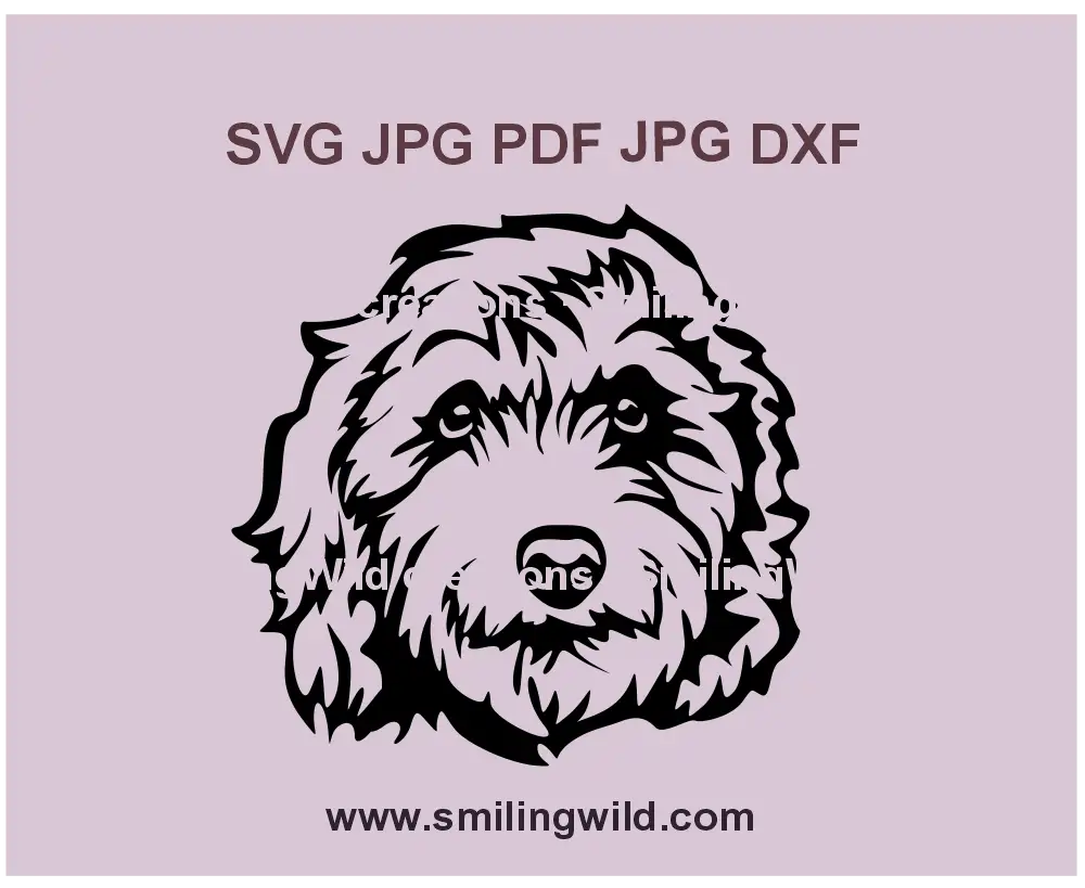 Labradoodle face SVG, png and dxf for Cricut – vector graphic for personalized pet projects and gifts