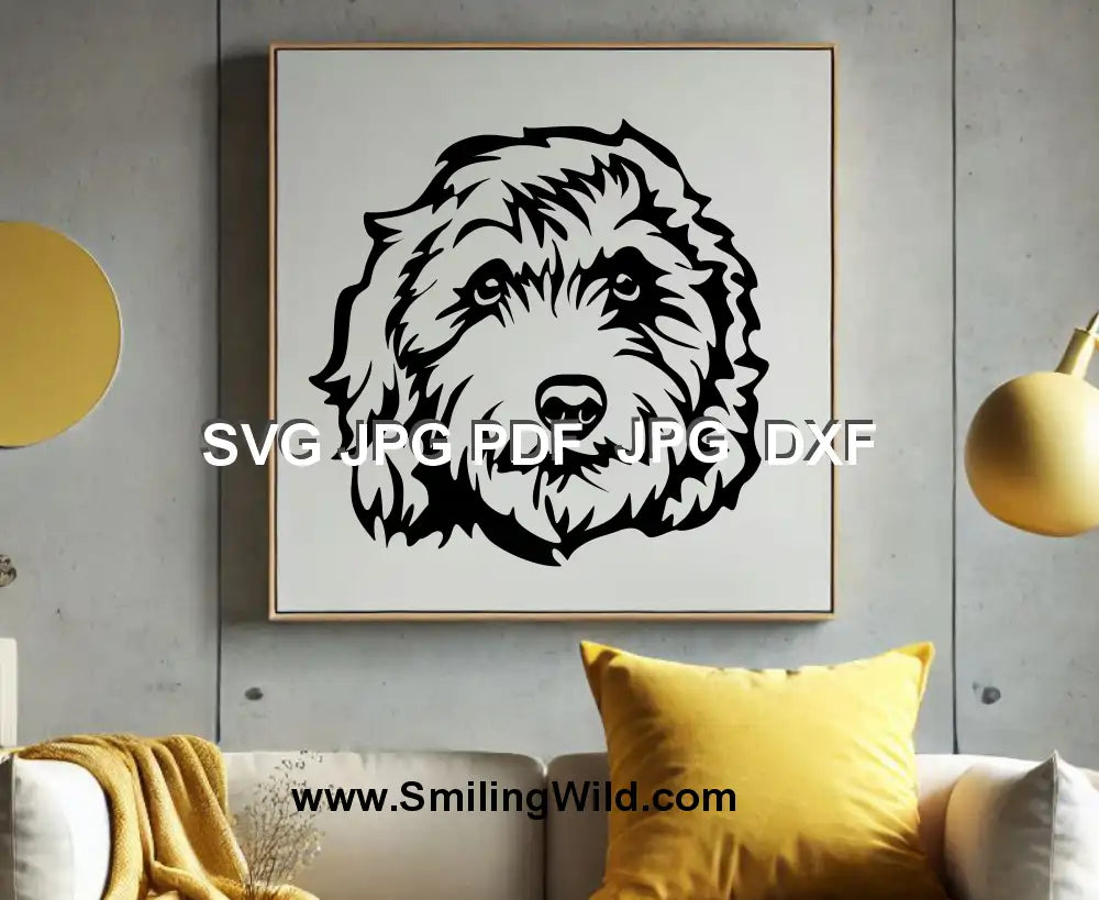 Labradoodle pet graphic svg and PNG – digital download perfect for creating unique home decor