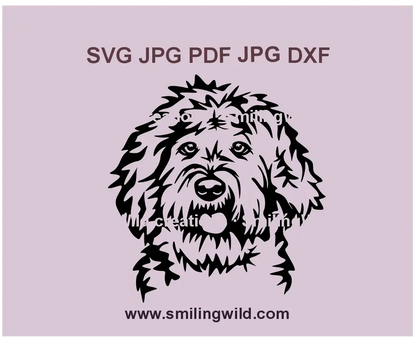 Labradoodle pet portrait SVG, png and dxf file - laser cut file for custom DIY crafts and gifts