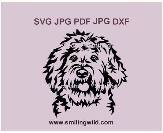 Labradoodle pet portrait SVG, png and dxf file - laser cut file for custom DIY crafts and gifts