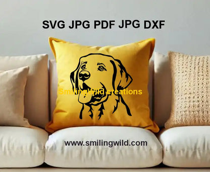 Labrador Retriever Cute Dog Head black Clipart - SVG & PNG Vector for Laser Cutting