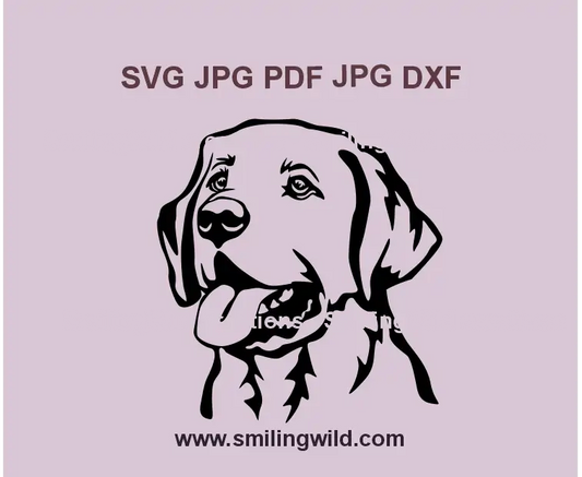 Labrador Retriever Face SVG, png, dxf - Laser Cut File for Dog black Vector Art