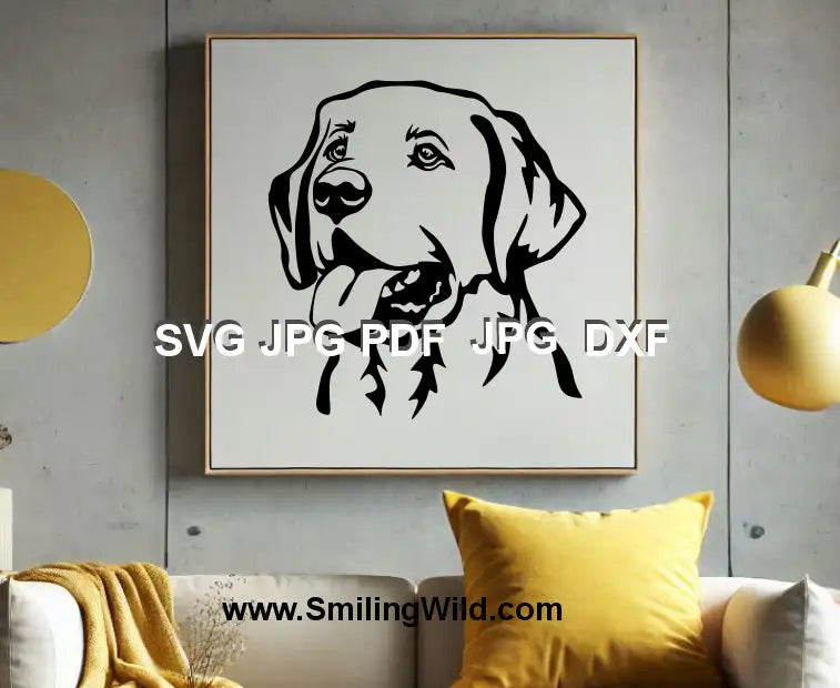 Labrador Retriever SVG - Cricut Dog Portrait Vector Graphic for Engraving