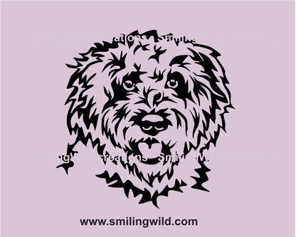 lagotto romagnolo peeking face graphic clip art image
