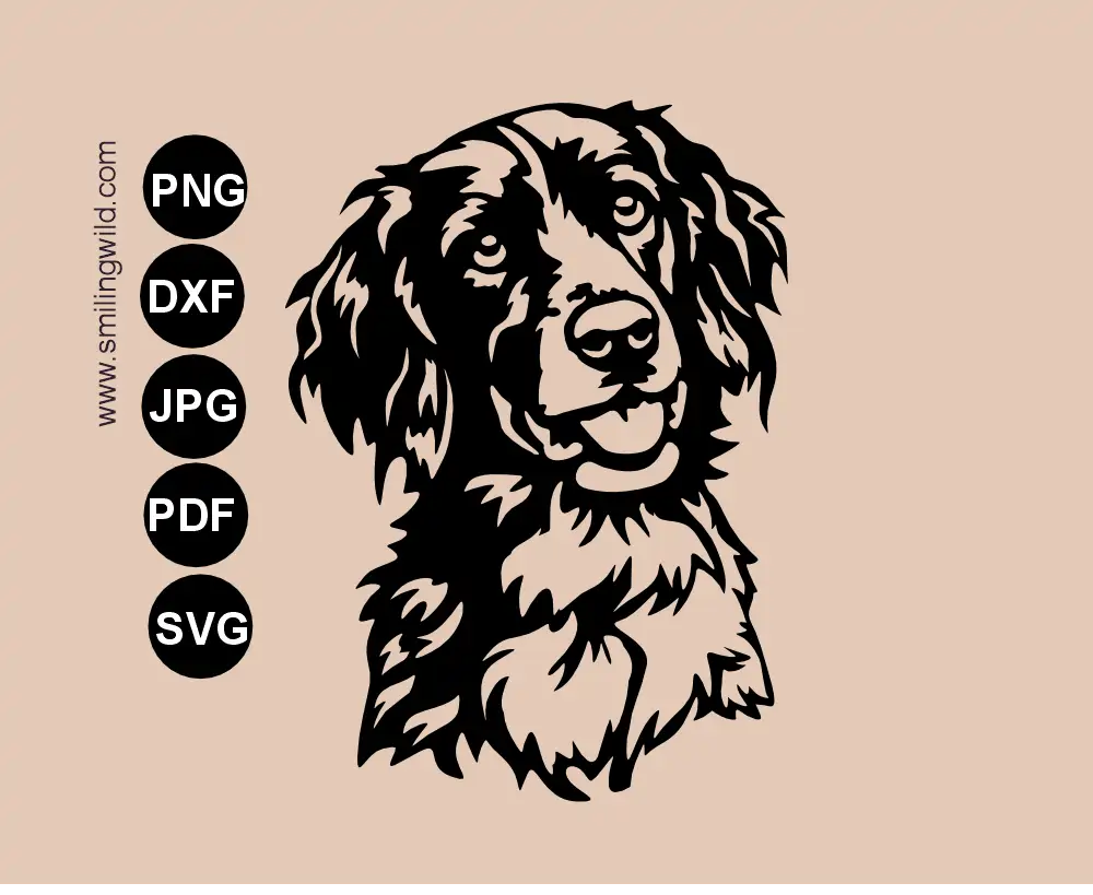 Large Munsterlander SVG, png and dxf cut file portrait displayed as a clean single-piece vector design on a neutral background.
