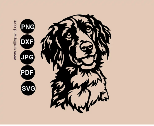 Large Munsterlander SVG, png and dxf cut file portrait displayed as a clean single-piece vector design on a neutral background.