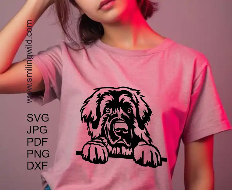 leonberger t shirt application showcaseing a digital clipart for download vector design of this dog breed 