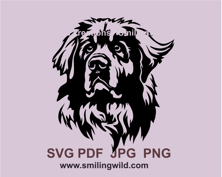 leonberger clip art design in a black color