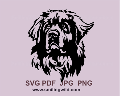 leonberger clip art design in a black color