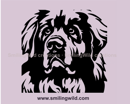 leonberger vector graphic style made face design with majestic look in his eyes