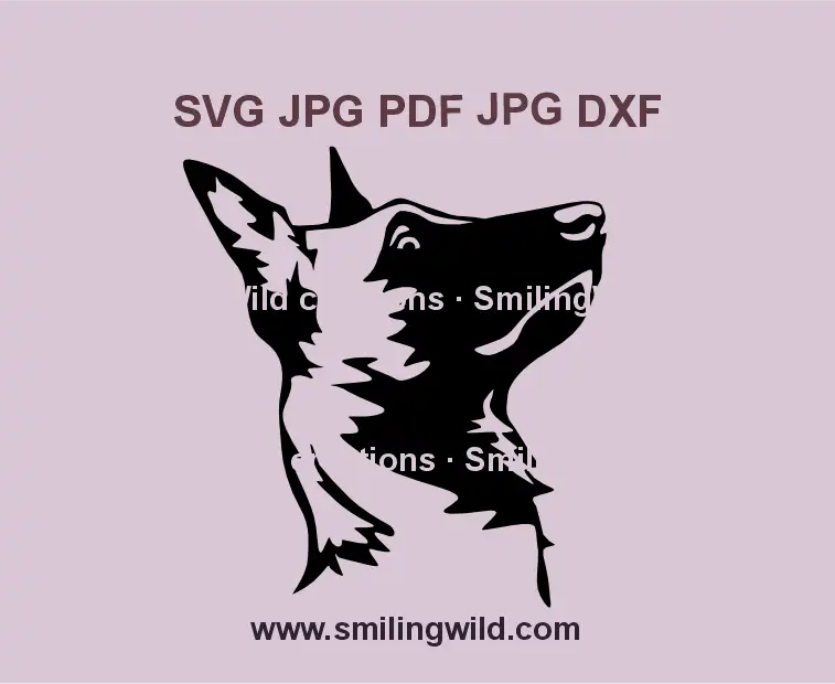 Malinois dog side view SVG, PNG & DXF vector graphic clipart for Cricut and laser cutting