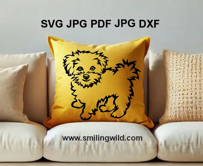 Maltese Bichon Full Body Clipart SVG PNG DXF - Detailed Pet Vector Graphic for Laser Cutting and Engraving