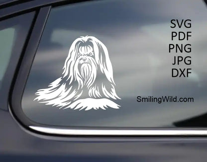  car decal of a Maltese Dog in Show Coat Vector Clipart File SVG PNG DXF for Professional Crafting and Cutting Projects