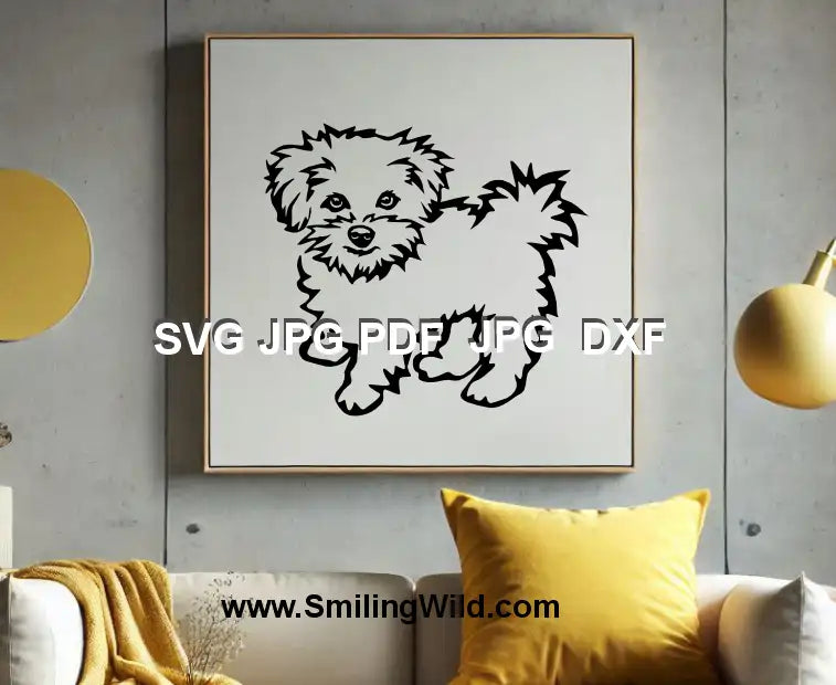 Maltese Bichon Dog svg Clipart - High-Quality Black Vector Graphic for Cricut, Laser Engraving Projects