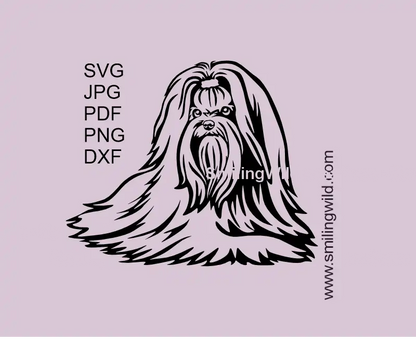Maltese dog SVG PNG DXF, long coat vector clipart cut file for Cricut and laser cutting crafts