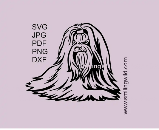 Maltese dog SVG PNG DXF, long coat vector clipart cut file for Cricut and laser cutting crafts