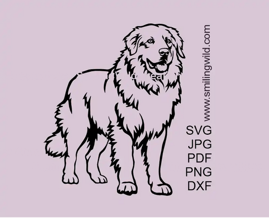 Maremma Sheepdog SVG Clipart - Dog Full Body Vector File. Maremmano-Abruzzese vector graphic optimized for Cricut decals.